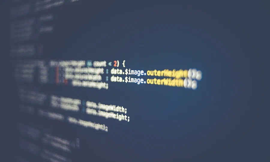 Computer code displayed on a screen